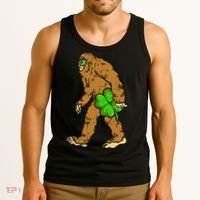 Bigfoot Shamrock Sasquatch Irish Tank Top thumb 3