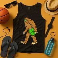 Bigfoot Shamrock Sasquatch Irish Tank Top thumb 4