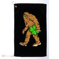 Bigfoot Shamrock Sasquatch Irish Golf Towel thumb 0