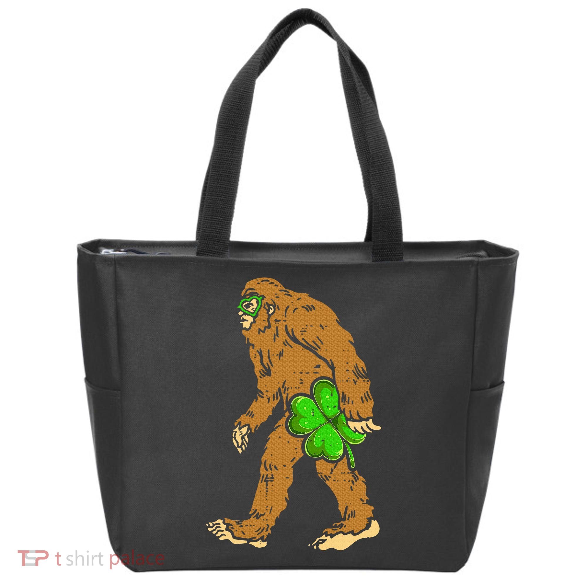 Bigfoot Shamrock Sasquatch Irish Tote Bag