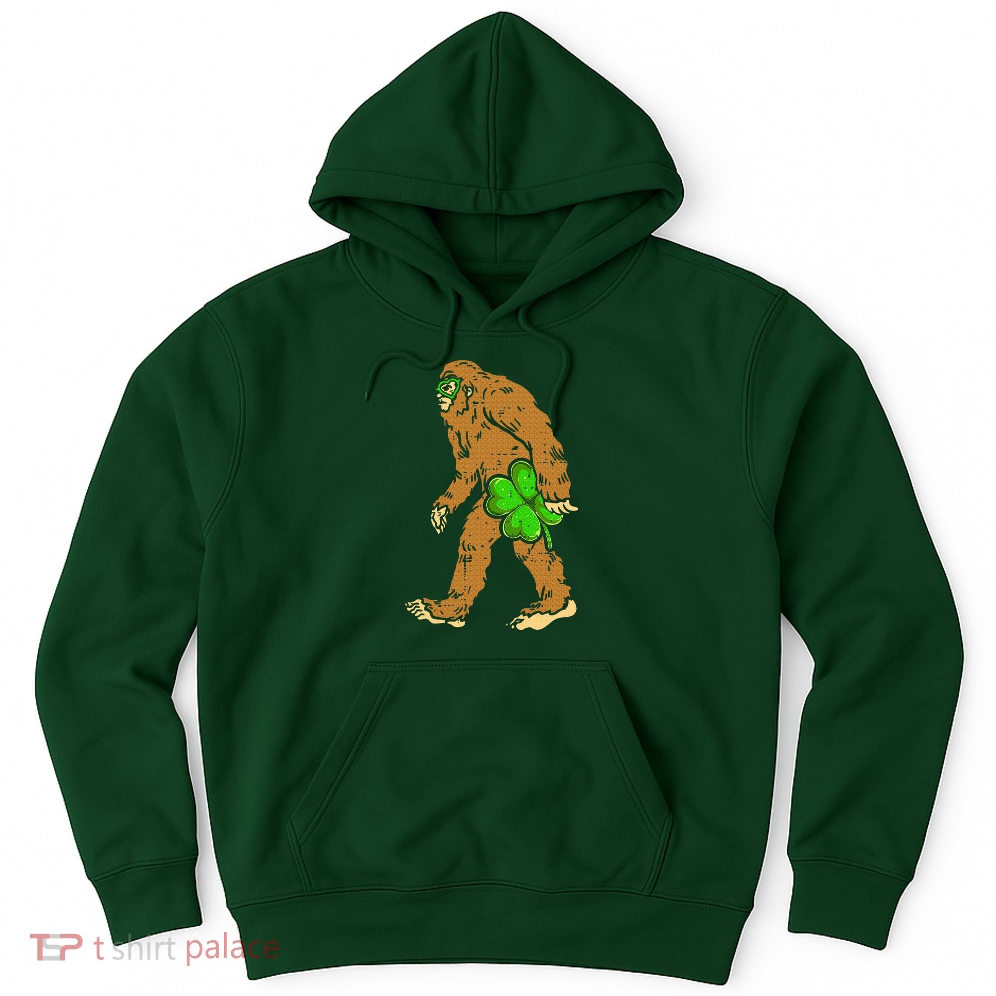 Bigfoot Shamrock Sasquatch Irish Hoodie