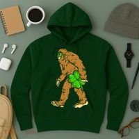 Bigfoot Shamrock Sasquatch Irish Hoodie thumb 3