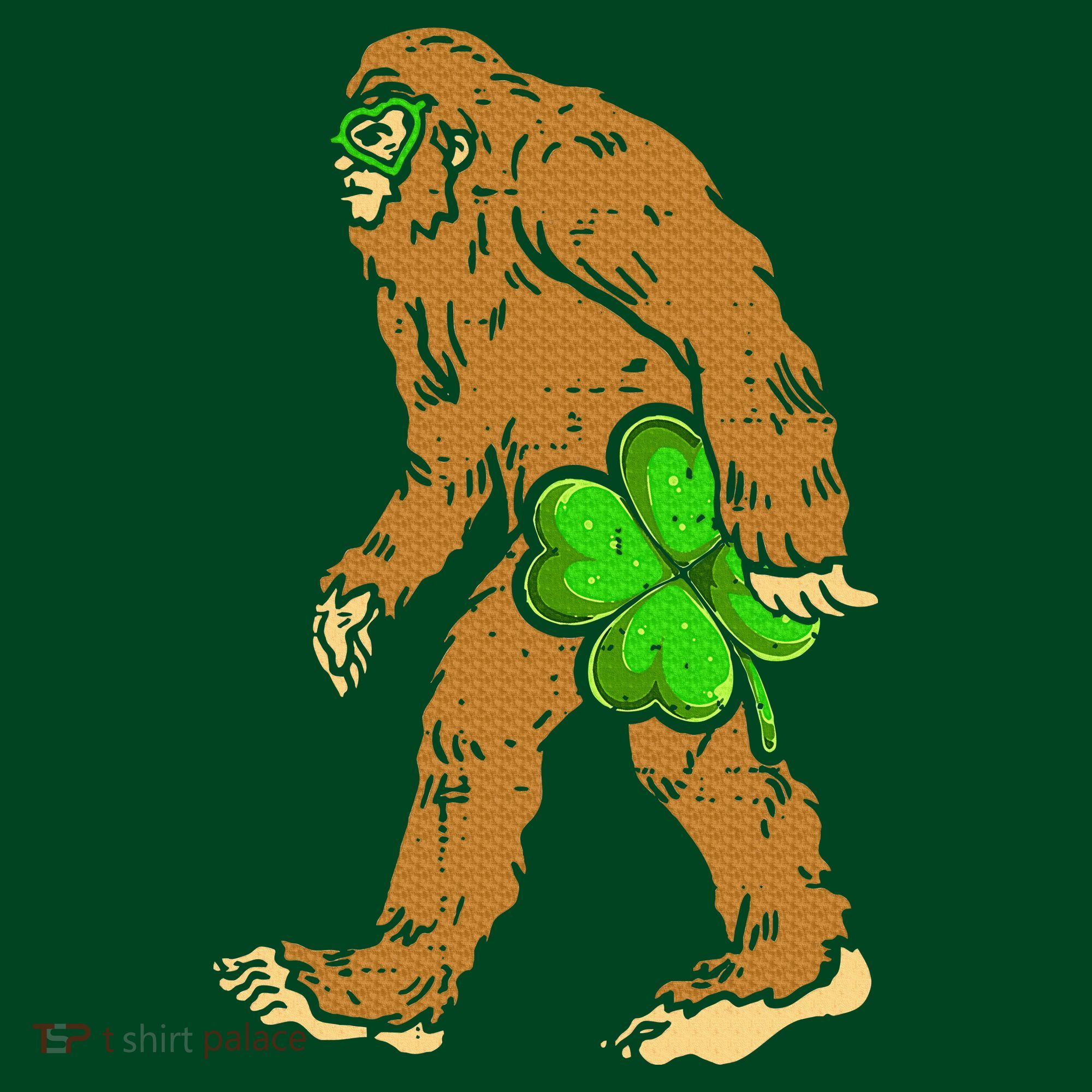 Bigfoot Shamrock Sasquatch Irish Apron