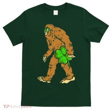 Bigfoot Shamrock Sasquatch Irish T-Shirt