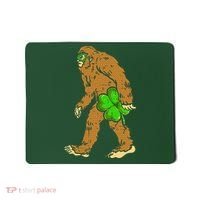 Bigfoot Shamrock Sasquatch Irish Mousepad thumb 0