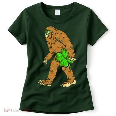 Bigfoot Shamrock Sasquatch Irish Women's T-Shirt