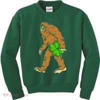Bigfoot Shamrock Sasquatch Irish Kids Sweatshirt thumb 0