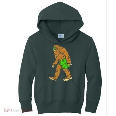 Bigfoot Shamrock Sasquatch Irish Kids Hoodie