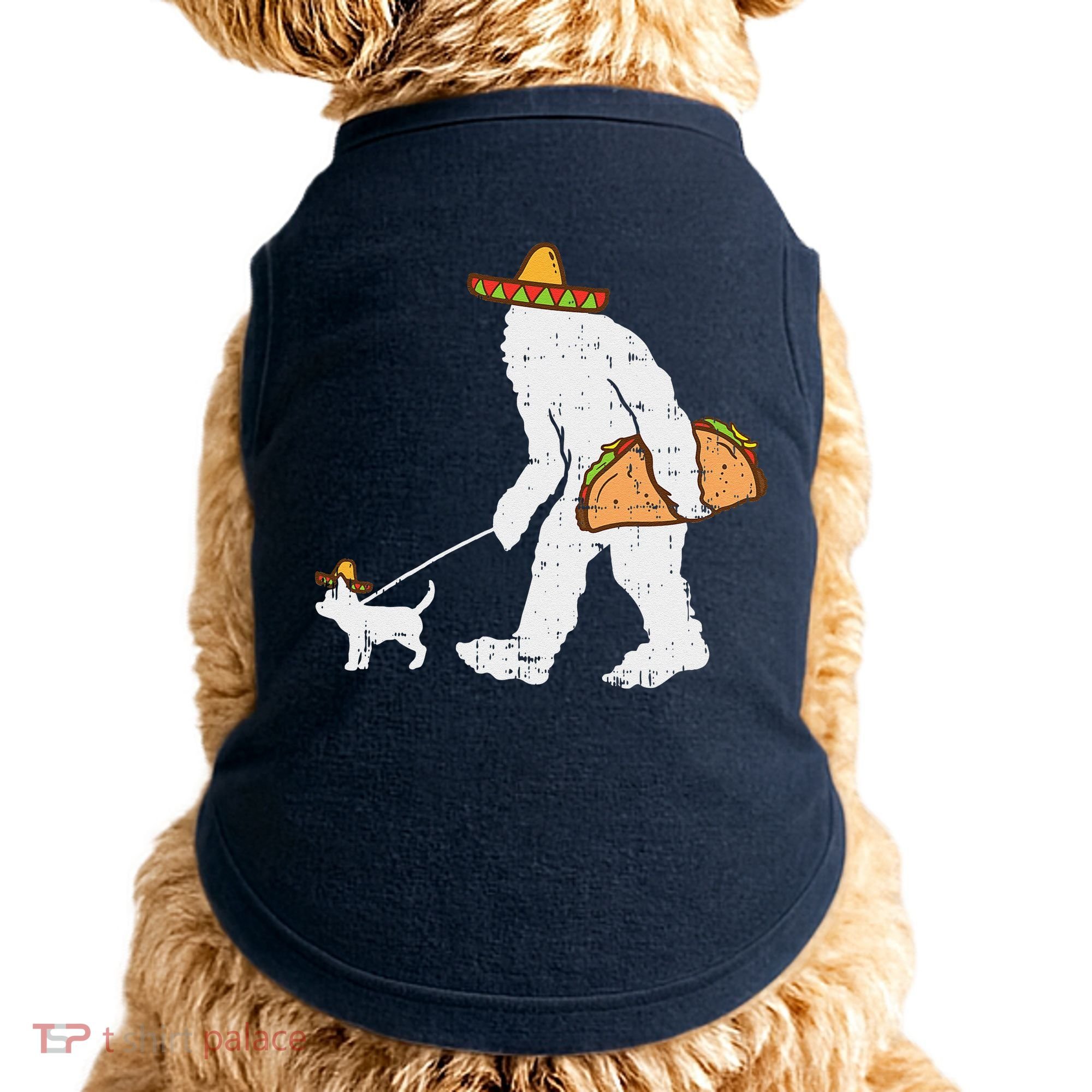 Bigfoot Sasquatch Taco Chihuahua Funny Cinco De Mayo Mexican Doggie Tank