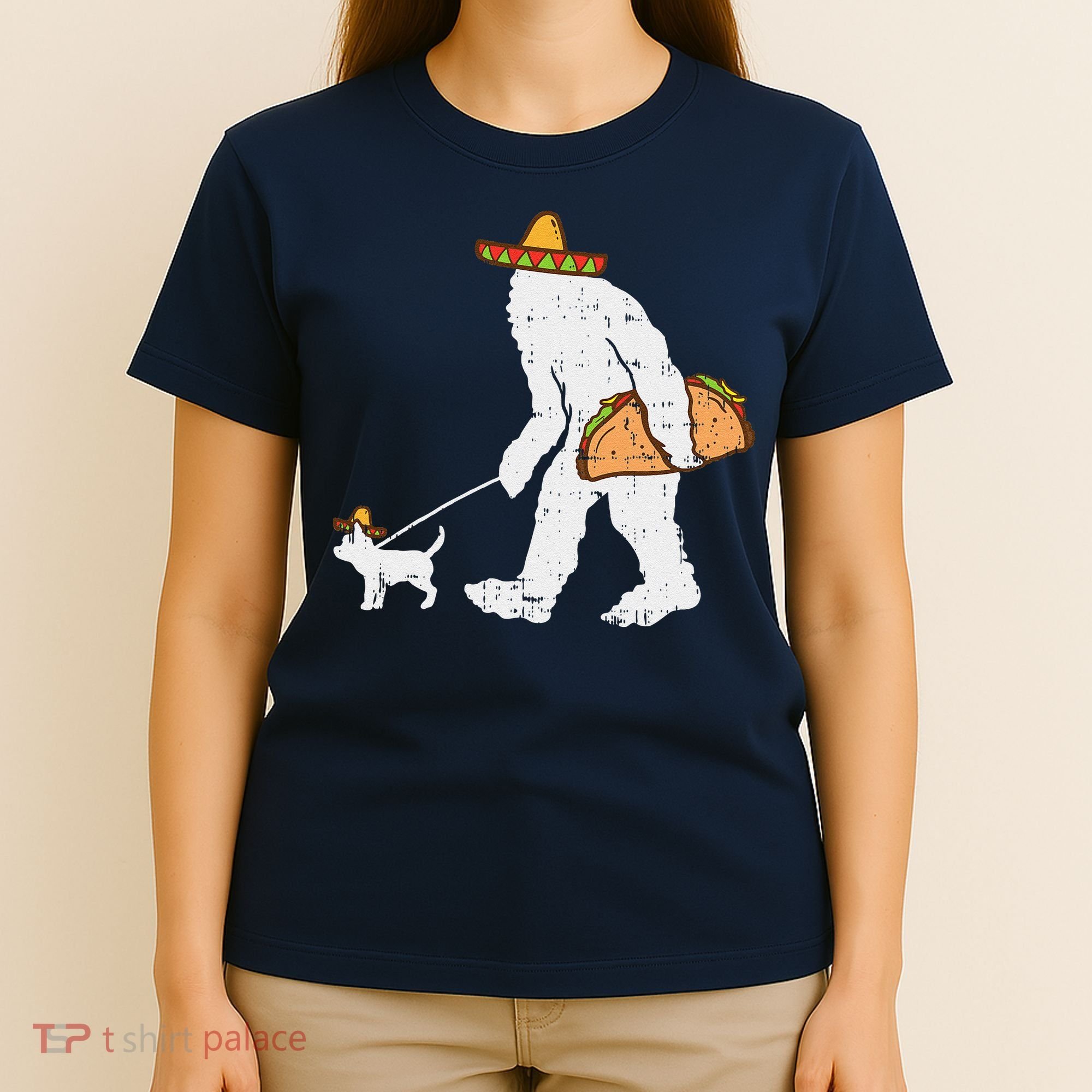 Bigfoot Sasquatch Taco Chihuahua Funny Cinco De Mayo Mexican T-Shirt
