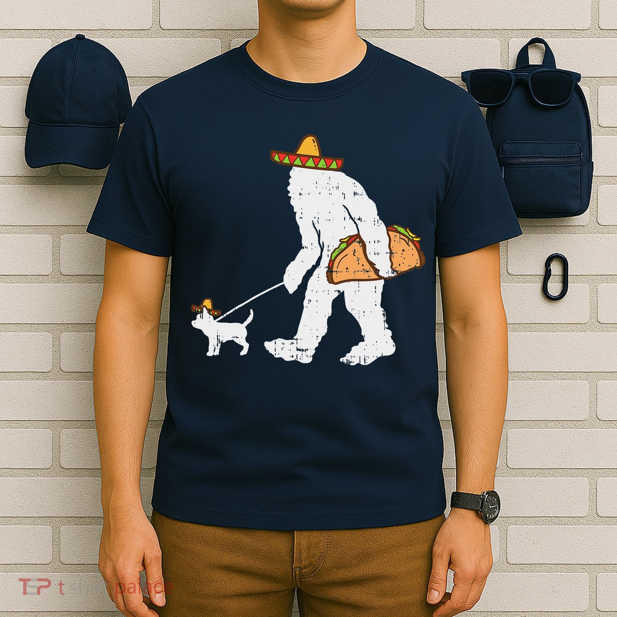 Bigfoot Sasquatch Taco Chihuahua Funny Cinco De Mayo Mexican T-Shirt