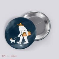 Bigfoot Sasquatch Taco Chihuahua Funny Cinco De Mayo Mexican Button thumb 0