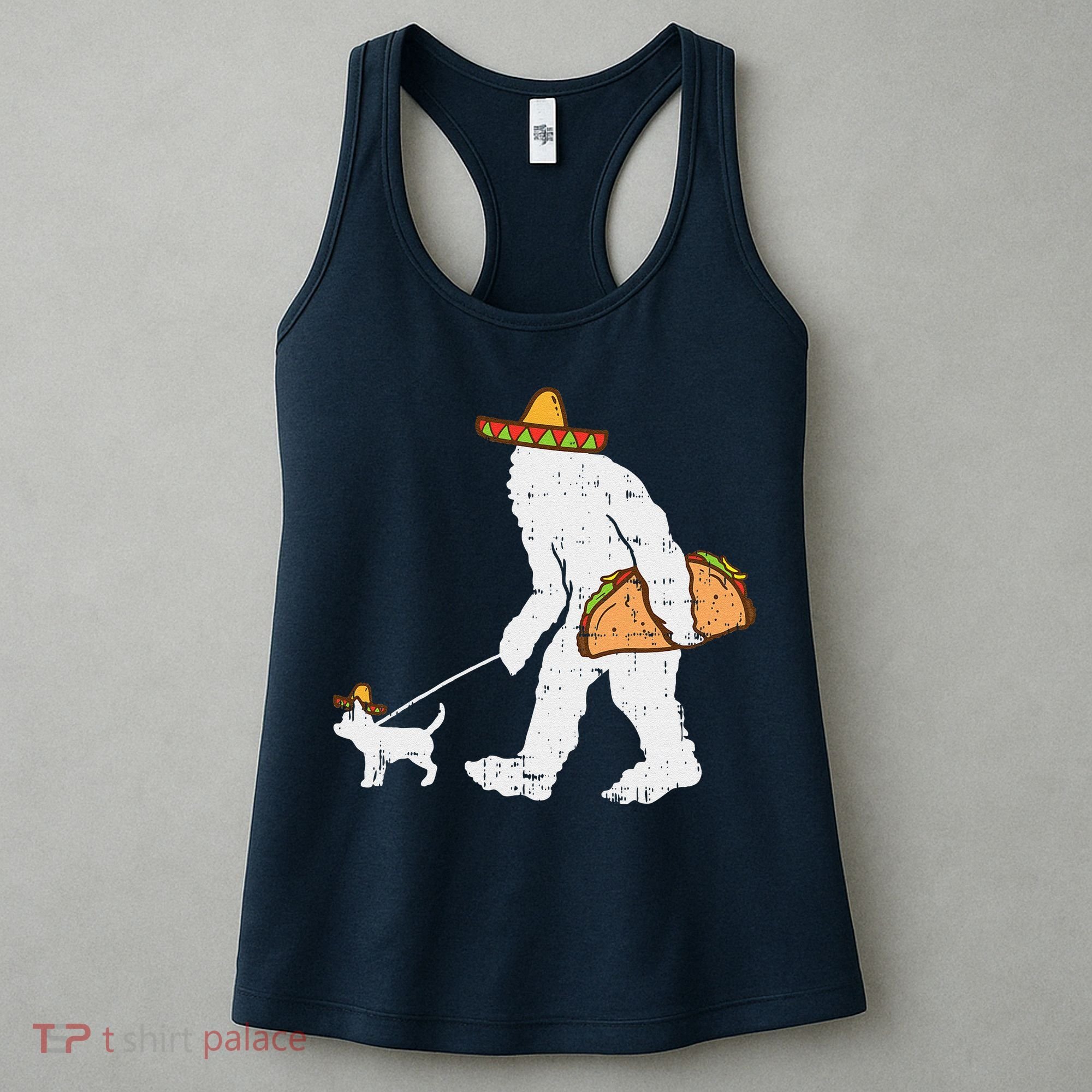 Bigfoot Sasquatch Taco Chihuahua Funny Cinco De Mayo Mexican Women's Tank Top
