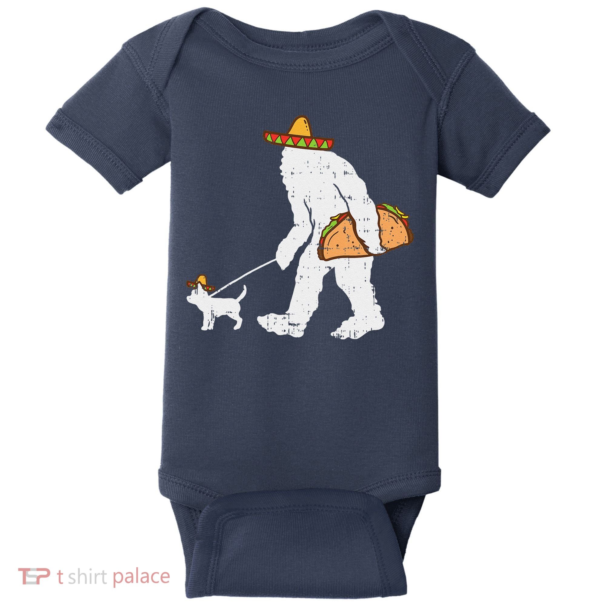 Bigfoot Sasquatch Taco Chihuahua Funny Cinco De Mayo Mexican Baby Bodysuit