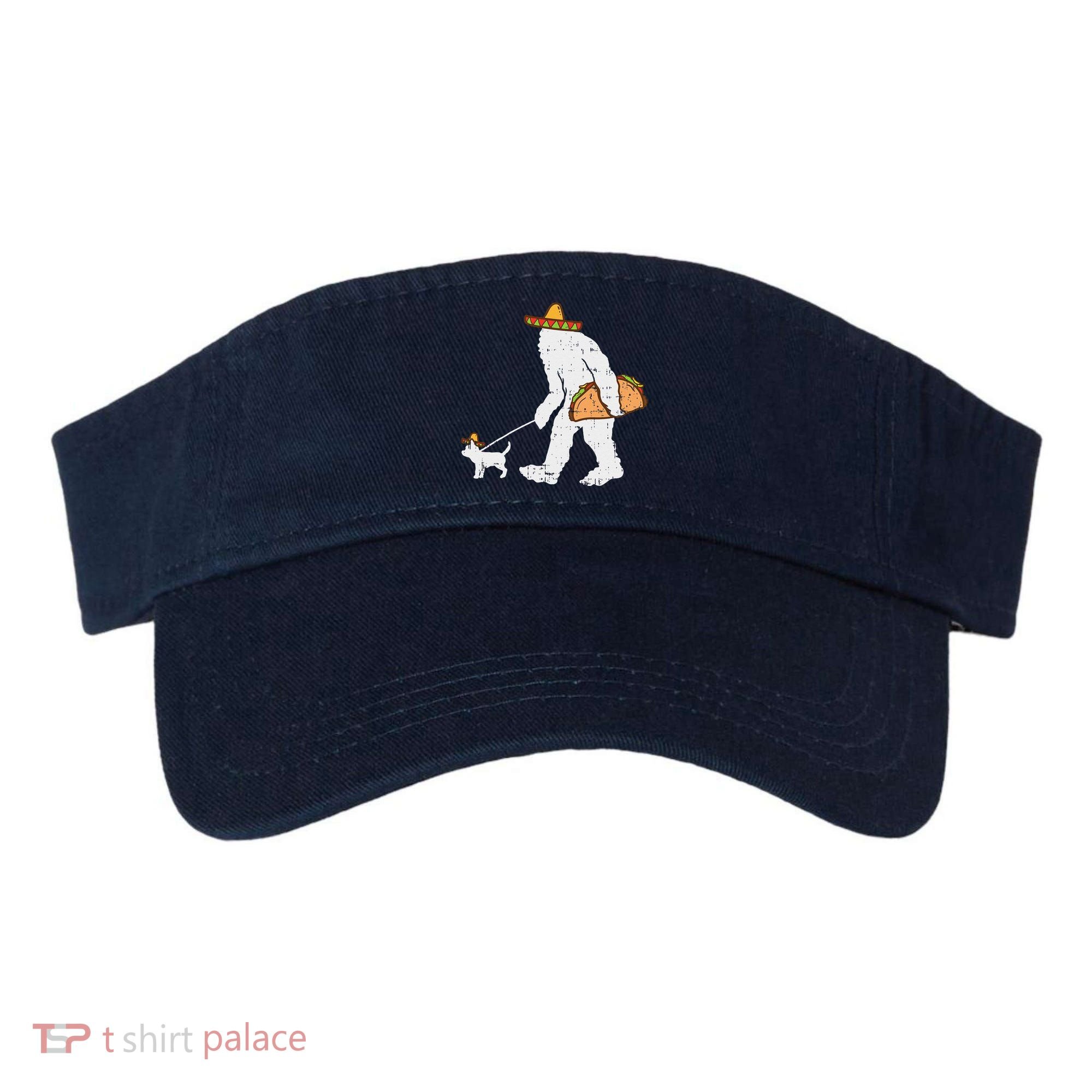 Bigfoot Sasquatch Taco Chihuahua Funny Cinco De Mayo Mexican Visor