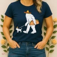 Bigfoot Sasquatch Taco Chihuahua Funny Cinco De Mayo Mexican Women's T-Shirt thumb 2