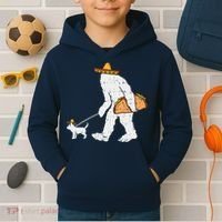 Bigfoot Sasquatch Taco Chihuahua Funny Cinco De Mayo Mexican Kids Hoodie thumb 2