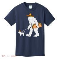 Bigfoot Sasquatch Taco Chihuahua Funny Cinco De Mayo Mexican Kids T-Shirt thumb 0