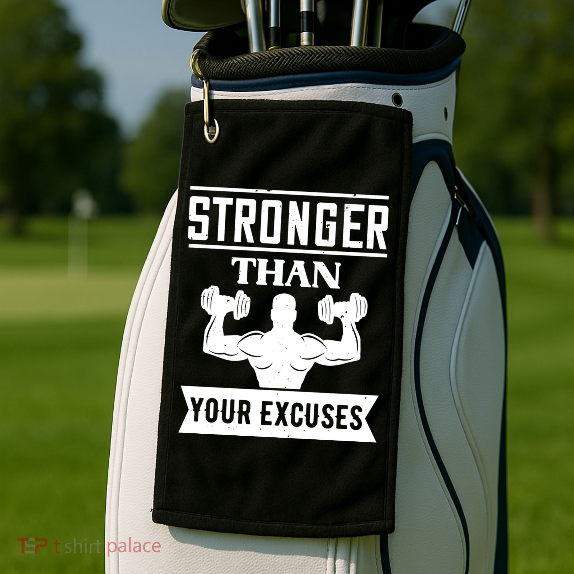 Be Stronger Than Your Excuses Motivational Quotes Gift Golf Towel