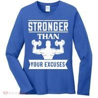 Be Stronger Than Your Excuses Motivational Quotes Gift Women's Long Sleeve Shirt thumb 0