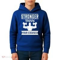 Be Stronger Than Your Excuses Motivational Quotes Gift Kids Hoodie thumb 4