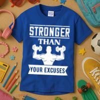 Be Stronger Than Your Excuses Motivational Quotes Gift Kids T-Shirt thumb 3