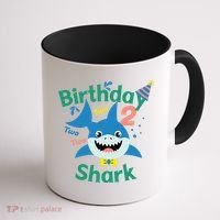 Birthday Shark Two Two Two 2nd Birthday Party Coffee Mug thumb 1