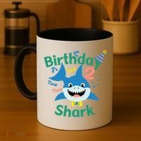 Birthday Shark Two Two Two 2nd Birthday Party Coffee Mug thumb 4
