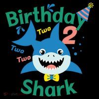 Birthday Shark Two Two Two 2nd Birthday Party Ornament thumb 1