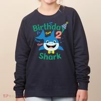 Birthday Shark Two Two Two 2nd Birthday Party Women's Sweatshirt thumb 0