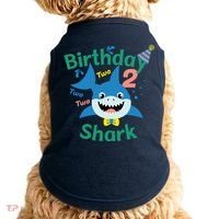 Birthday Shark Two Two Two 2nd Birthday Party Doggie Tank thumb 0