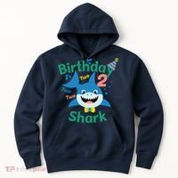 Birthday Shark Two Two Two 2nd Birthday Party Hoodie thumb 0