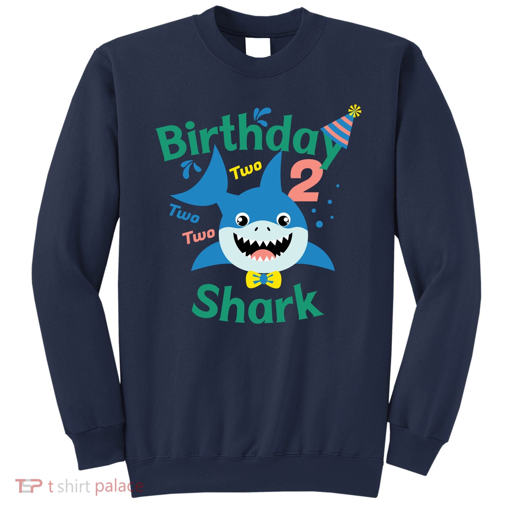 Birthday Shark Two Two Two 2nd Birthday Party Sweatshirt