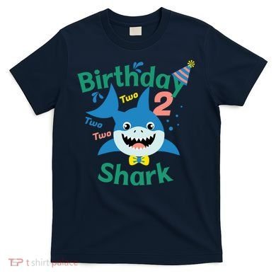 Birthday Shark Two Two Two 2nd Birthday Party T-Shirt