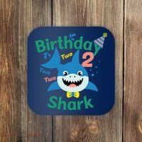Birthday Shark Two Two Two 2nd Birthday Party Coaster thumb 0