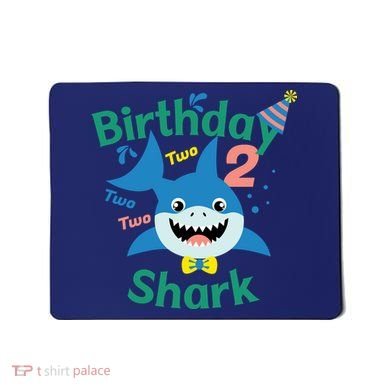 Birthday Shark Two Two Two 2nd Birthday Party Mousepad