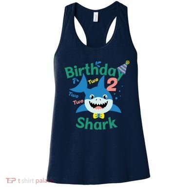 Birthday Shark Two Two Two 2nd Birthday Party Women's Tank Top