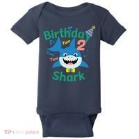 Birthday Shark Two Two Two 2nd Birthday Party Baby Bodysuit thumb 0