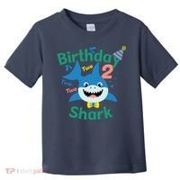 Birthday Shark Two Two Two 2nd Birthday Party Toddler T-Shirt thumb 0