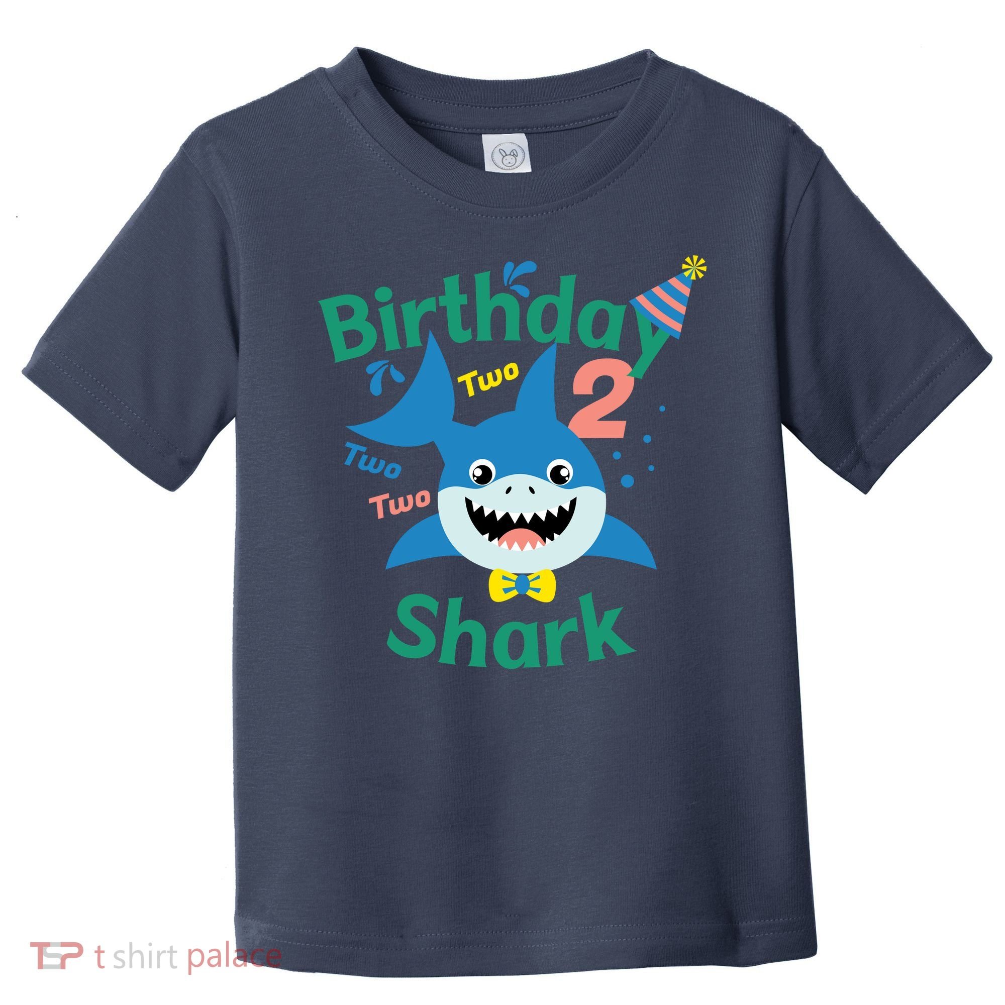 Birthday Shark Two Two Two 2nd Birthday Party Toddler T-Shirt