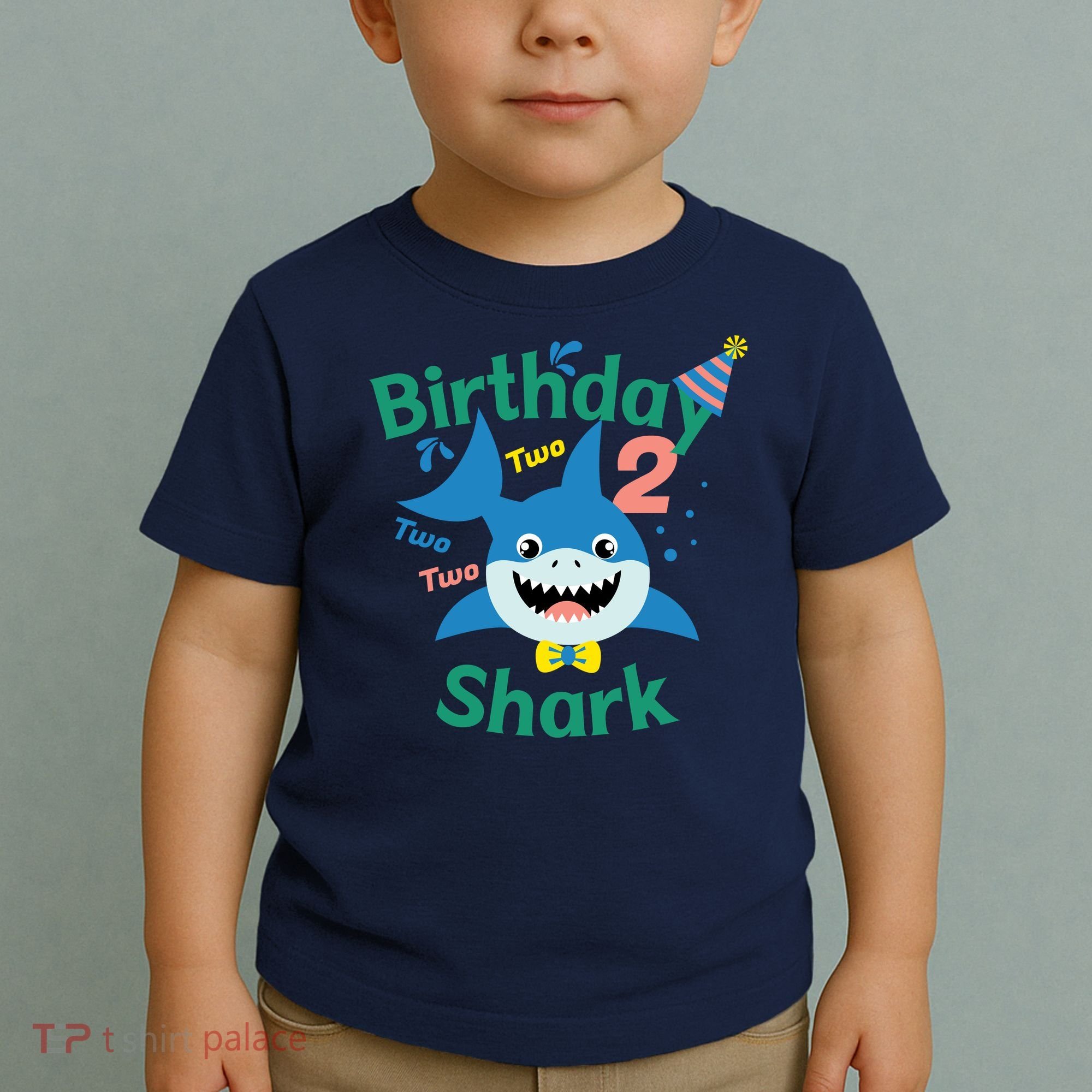 Birthday Shark Two Two Two 2nd Birthday Party Toddler T-Shirt