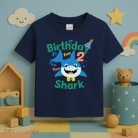 Birthday Shark Two Two Two 2nd Birthday Party Toddler T-Shirt thumb 3