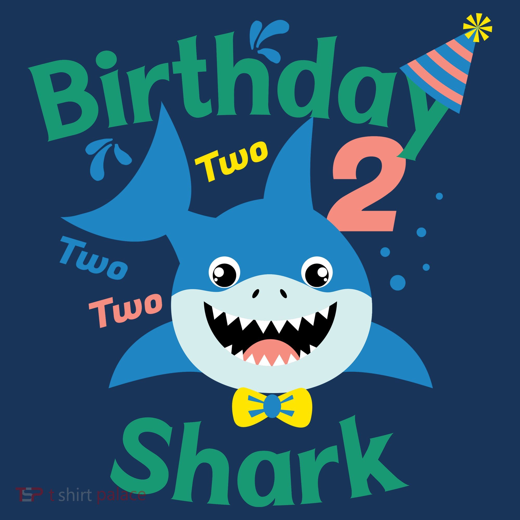 Birthday Shark Two Two Two 2nd Birthday Party Visor