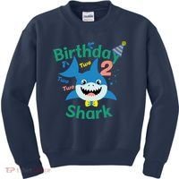 Birthday Shark Two Two Two 2nd Birthday Party Kids Sweatshirt thumb 0
