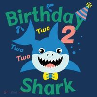 Birthday Shark Two Two Two 2nd Birthday Party Kids Sweatshirt thumb 2