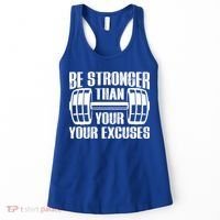 Be Stronger Than Your Excuses Motivational Workout Fitness Gift Women's Tank Top thumb 0