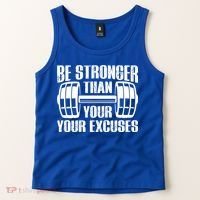 Be Stronger Than Your Excuses Motivational Workout Fitness Gift Tank Top thumb 2