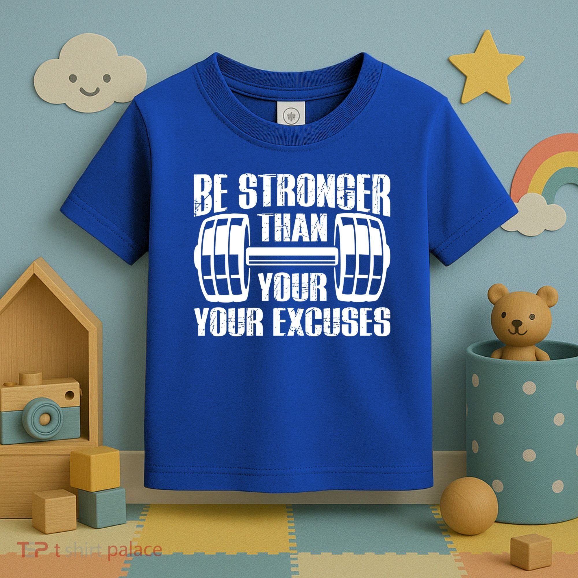 Be Stronger Than Your Excuses Motivational Workout Fitness Gift Toddler T-Shirt