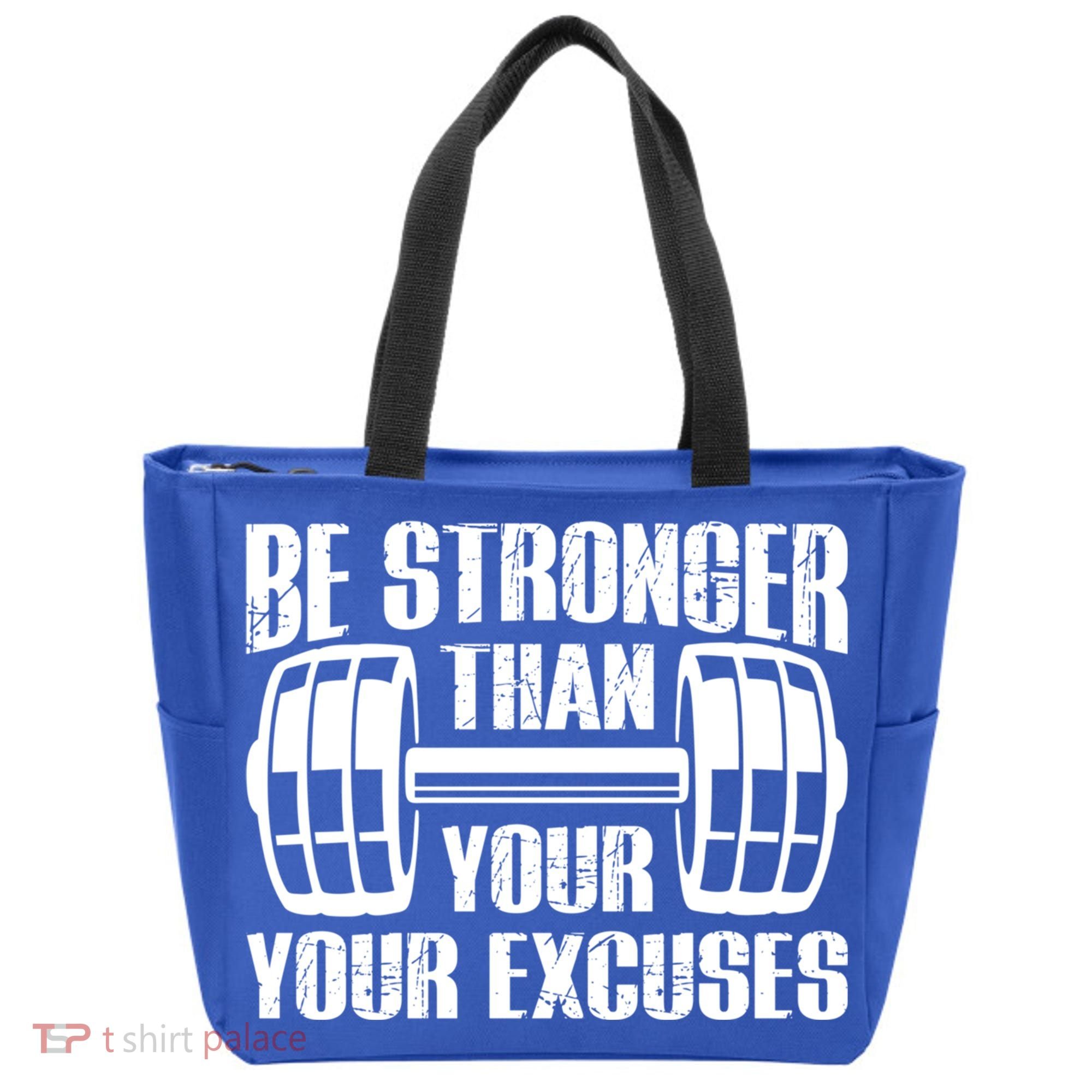 Be Stronger Than Your Excuses Motivational Workout Fitness Gift Tote Bag