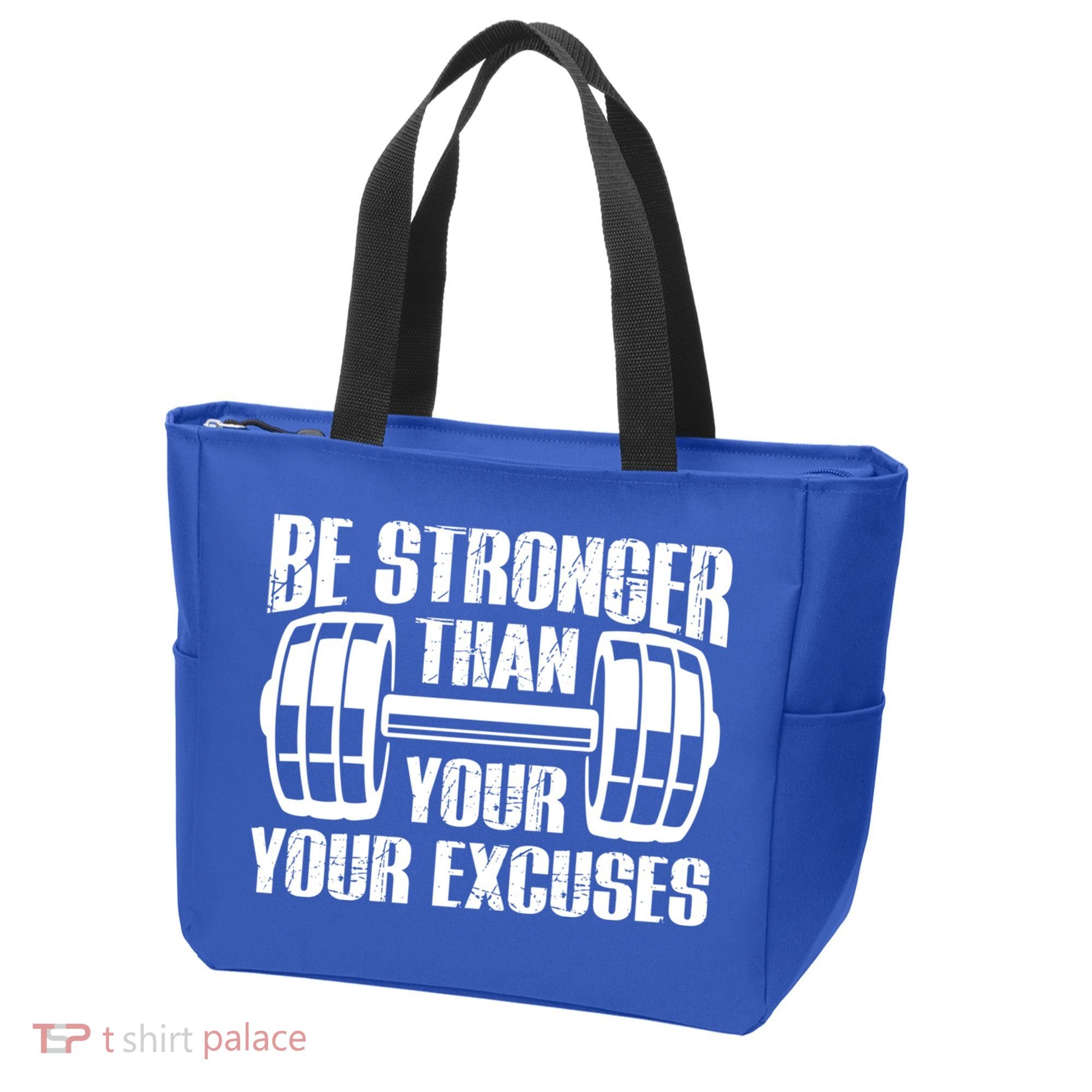 Be Stronger Than Your Excuses Motivational Workout Fitness Gift Tote Bag